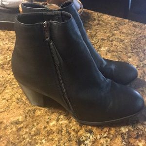 Black zip up ankle booties